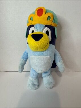 Bluey Friends Royalty Bluey Dog Plush King Queen Crown Stuffed Animal Toy 8”